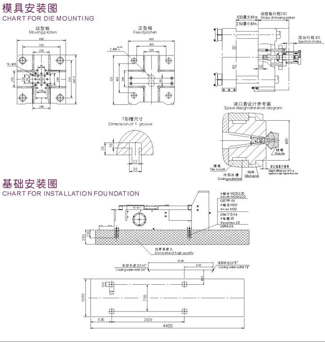 J2113型(130噸)1300千牛熱室壓鑄機安裝圖